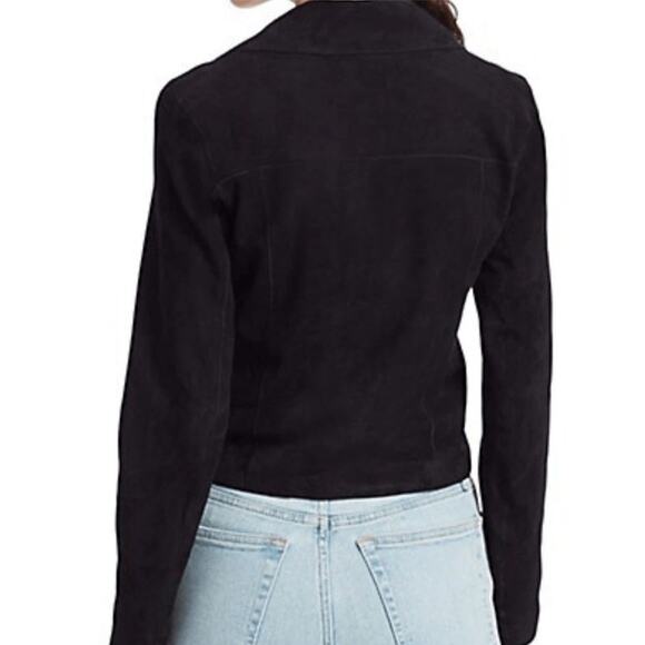 LTH JKT FLO Suede Leather Jacket XS Black Minimalist Punk Biker Moto Grunge $495 - Picture 3 of 13